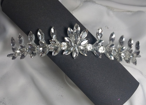 تاج عروس ژله ای کوتاه مدل گل نقره ای